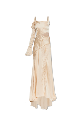 Satin dress with "vintrage" effect