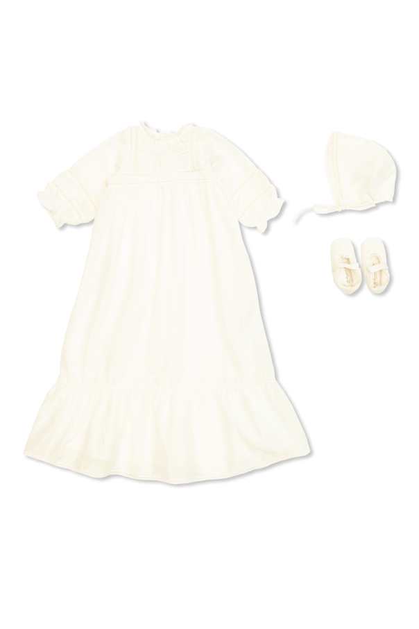 Bonpoint  Set: dress, hat, and shoes