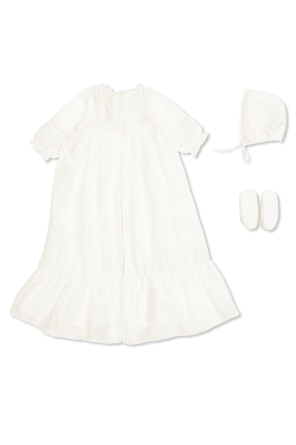 Conjunto: vestido, gorro y zapatos