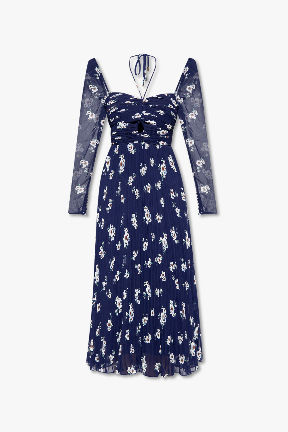 Navy blue Chunky Dress with floral motif Self Portrait - StarpixlShops  France - lace trim poplin Chunky dress
