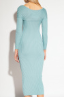 Self Portrait Ribbed cupro dress