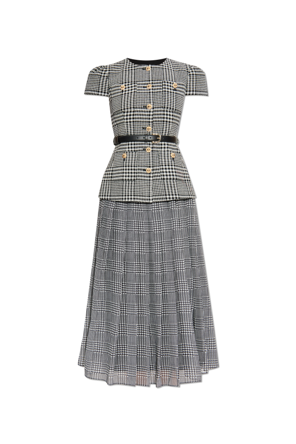Dress with houndstooth pattern od Self-Portrait
