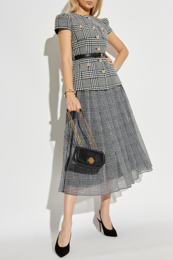 Self-Portrait Vestido con estampado de pata de gallo