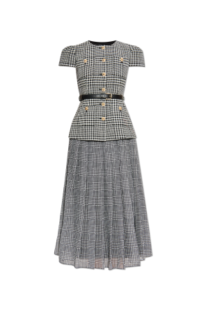 Kleid mit Hahnentrittmuster