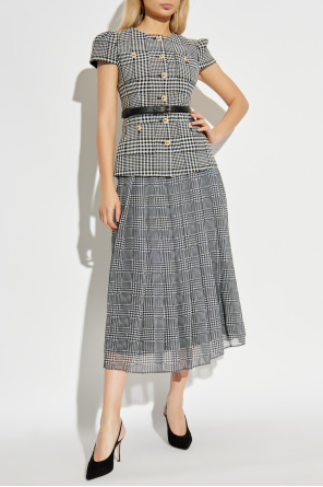 Self-Portrait Vestido con estampado de pata de gallo