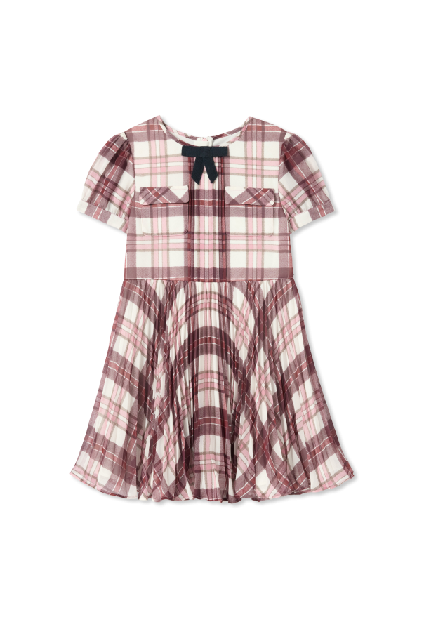 Self-Portrait Kids Dress with a check pattern