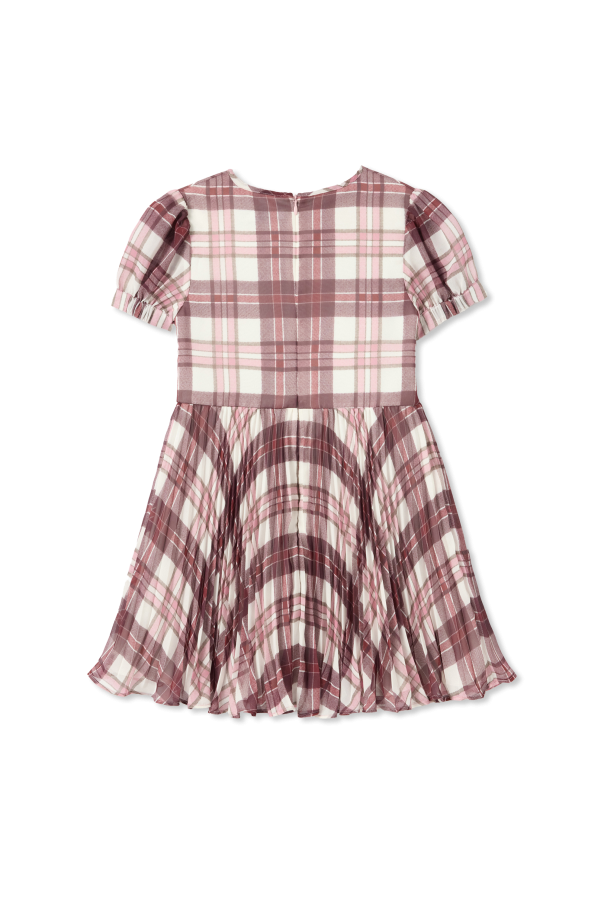 Self-Portrait Kids Dress with a check pattern