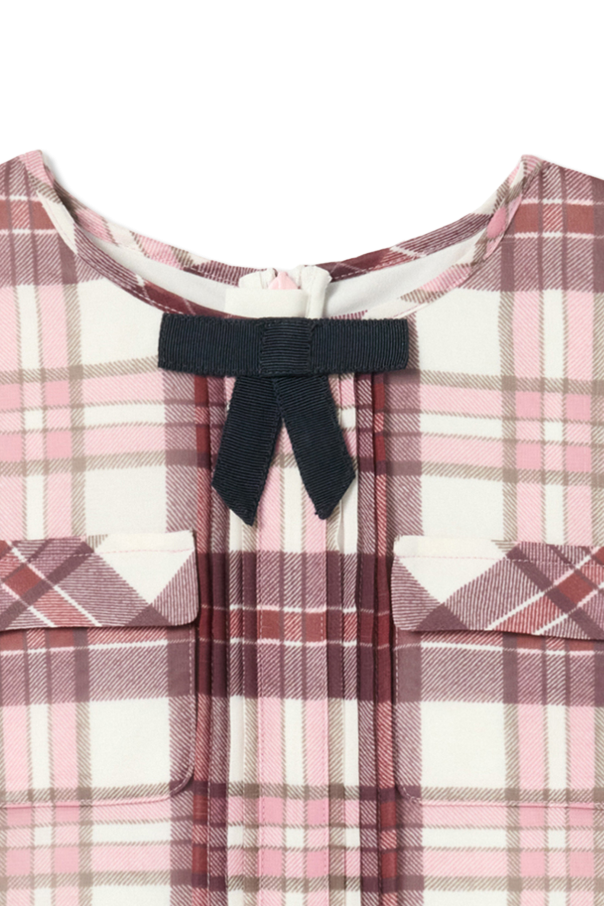 Self-Portrait Kids Dress with a check pattern