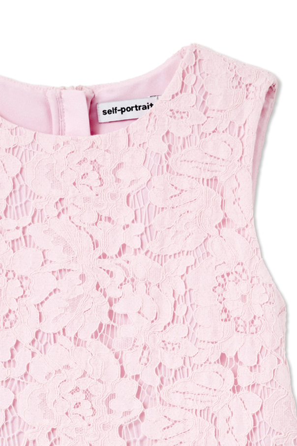 Self-Portrait Kids Dress with openwork trim