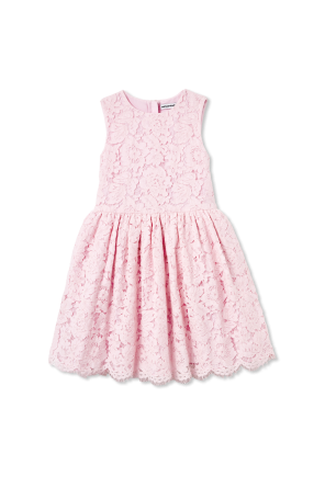 Dress with openwork trim