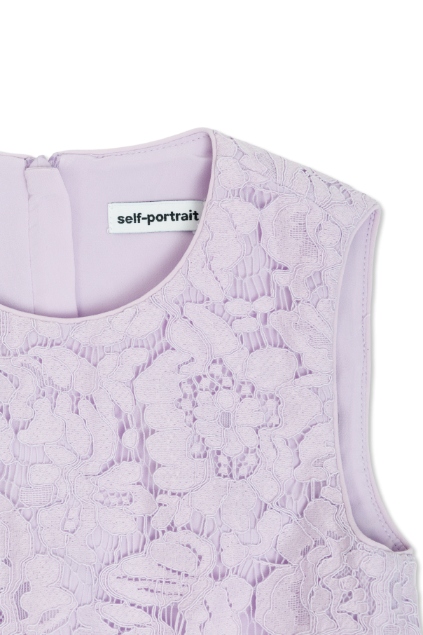 Self-Portrait Kids Dress with openwork finish