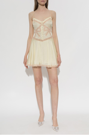 Self-Portrait Short dress with lace inserts
