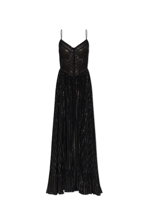 Pleated dress with lurex thread