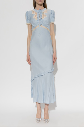 Self-Portrait Satin dress with lace inserts