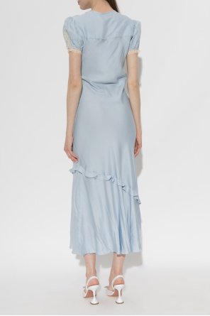 Self-Portrait Satin dress with lace inserts
