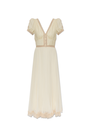 Dress with lace inserts