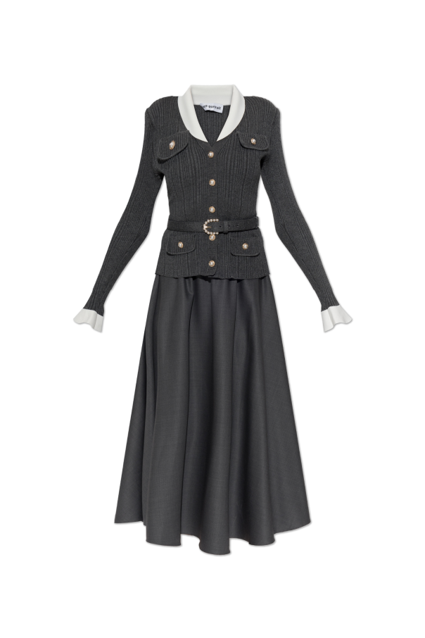 Two-piece dress with belt od Self-Portrait