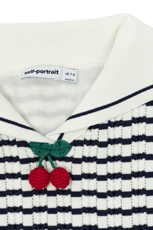 Self-Portrait Kids Vestido con estampado de rayas