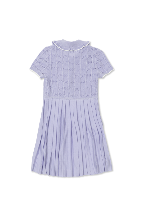 Self-Portrait Kids Vestido con falda plisada