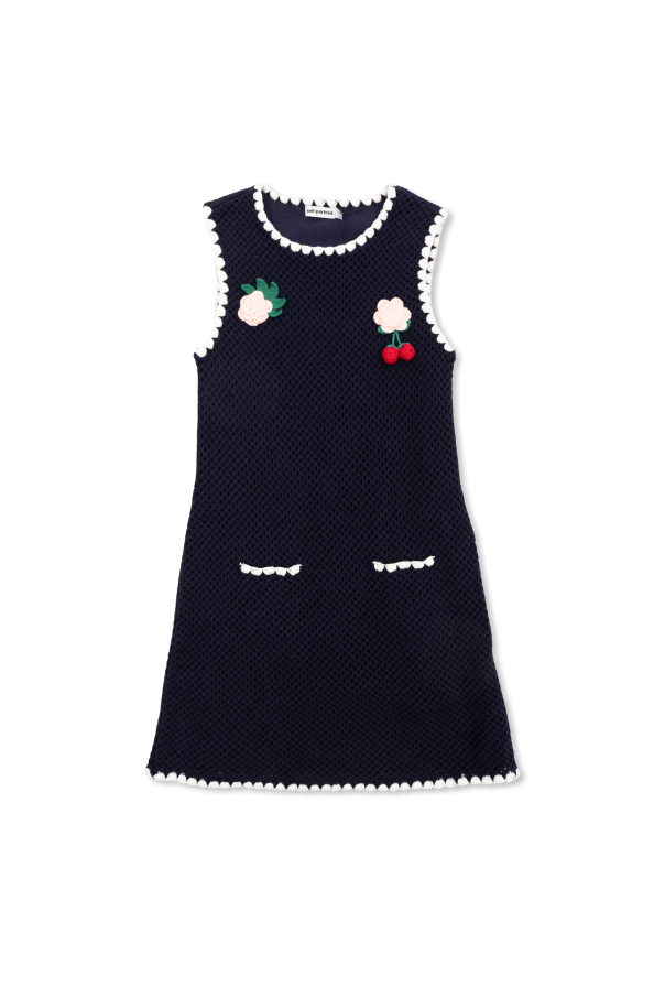 Self-Portrait Kids Strickkleid mit Blumenmuster