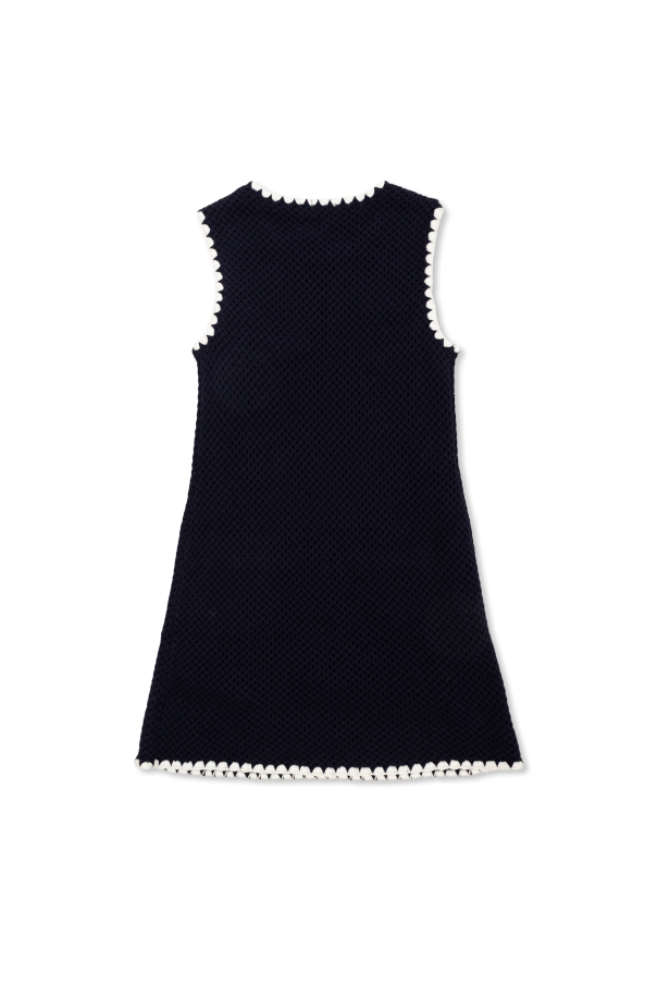 Self-Portrait Kids Strickkleid mit Blumenmuster