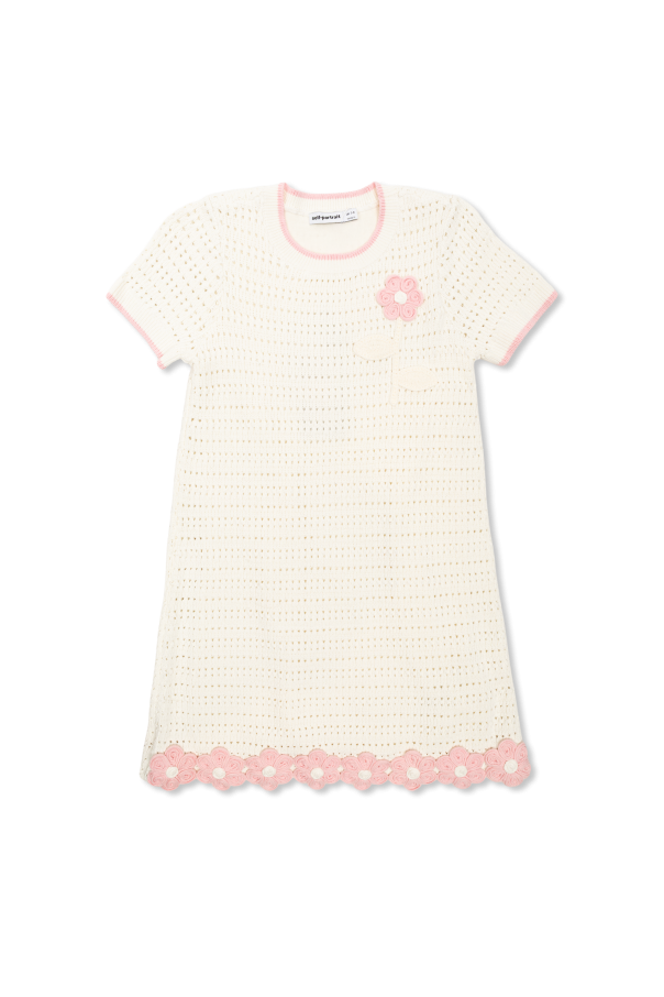 Self-Portrait Kids Jacquardkleid mit Blumenmuster