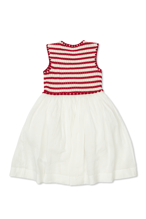 Self-Portrait Kids Vestido con estampado de rayas