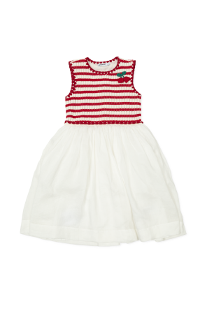 Vestido con estampado de rayas