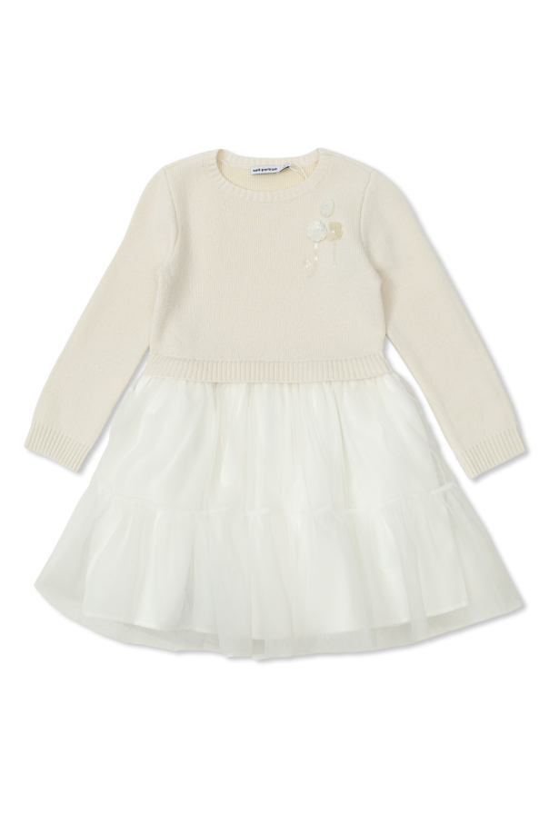 Dress with a shimmering applique od Self-Portrait Kids