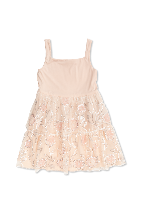 Self-Portrait Kids Kleid mit schimmernden Pailletten