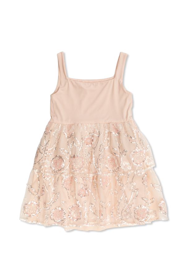Self-Portrait Kids Kleid mit schimmernden Pailletten