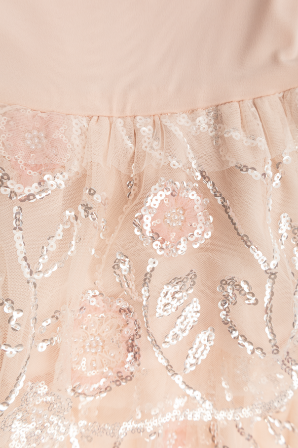 Self-Portrait Kids Kleid mit schimmernden Pailletten