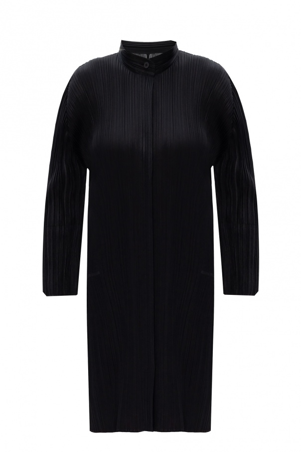 Issey Miyake Pleats Please Pleated dress with band collar