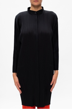 Issey Miyake Pleats Please Pleated dress with band collar