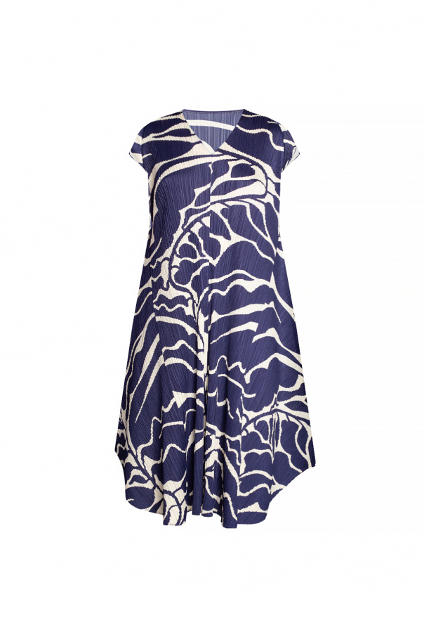 Issey Miyake Pleats Please Pleated dress with print