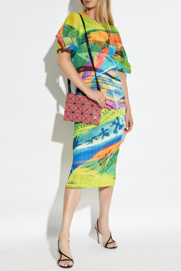 Pleats Please Issey Miyake Pleated dress with print