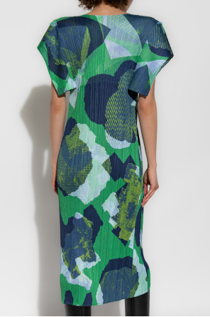 Pleats Please Issey Miyake Pleated dress with print