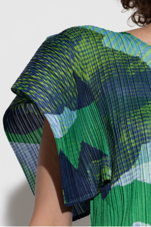 Pleats Please Issey Miyake Plisowana sukienka z nadrukiem