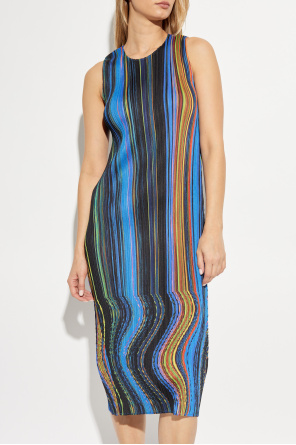 Pleats Please Issey Miyake Pleated dress with print