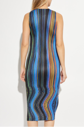 Pleats Please Issey Miyake Pleated dress with print