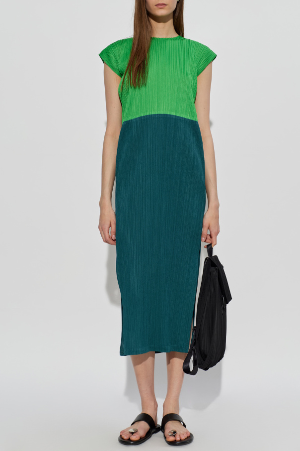Pleats Please Issey Miyake Pleated dress with side slits