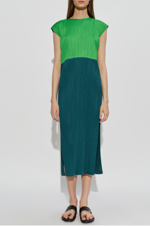 Pleats Please Issey Miyake Pleated dress with side slits