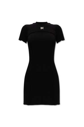 Ribbed dress with logo