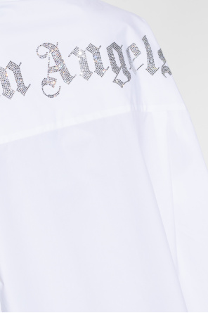 logo-print T-shirt dress in black - Palm Angels® Official