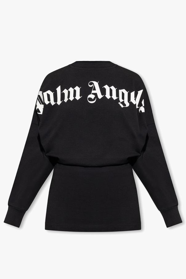 Palm Angels Long hem sweatshirt with logo