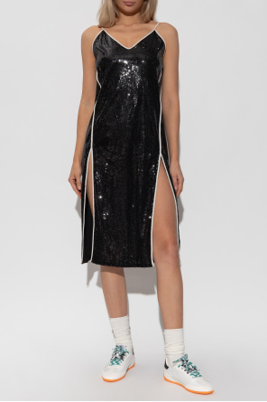 Palm Angels Sequin dress with double slit
