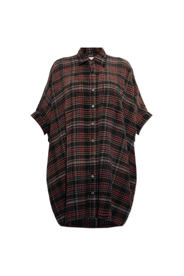 Plaid Pattern Shirt Dress od R13