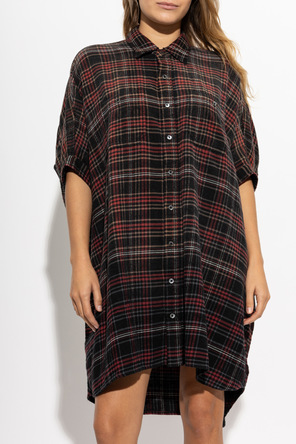 R13 Vestido camisola com padrão xadrez