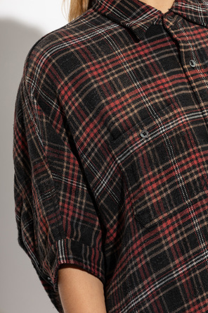 R13 Vestido camisola com padrão xadrez