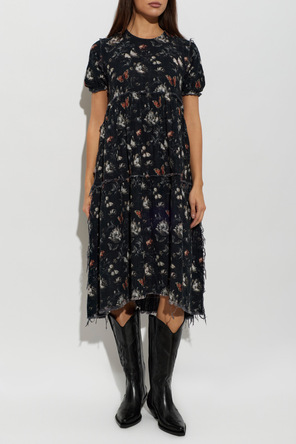 R13 Raw-edged midi dress